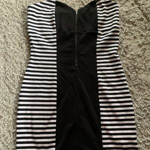 Guess black and white striped dress